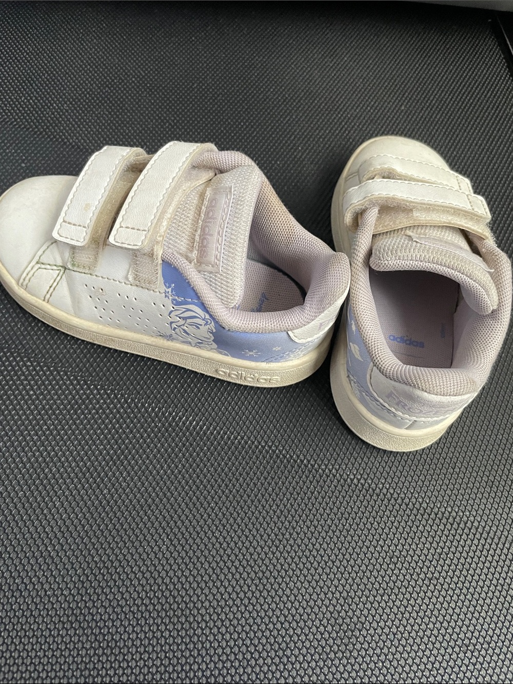 adidas Kids Frozen II White & Light Blue Velcro Sneakers